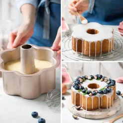 Molde antiadherente flor Angel Food Cake Gold Line 19 x 8,5 cm - Decora