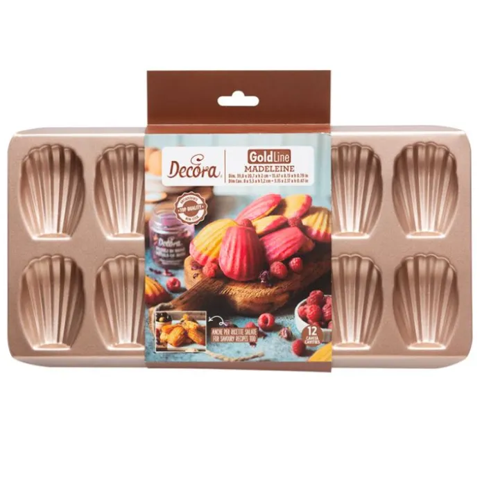 Molde antiadherente para 12 Madeleines Gold Line - Decora