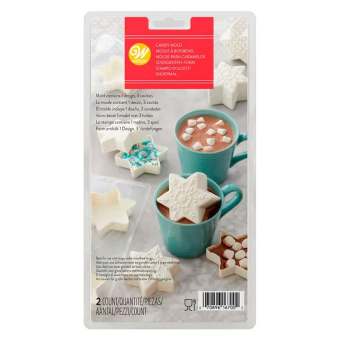 Molde 3 copos de nieve de chocolate para candy melts - Wilton