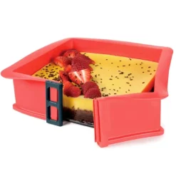 Molde cuadrado desmontable con pinza y plato de cristal 22 cm - Ibili