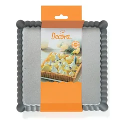 Molde cuadrado rizado para quiche con base extraíble 21 cm - Decora