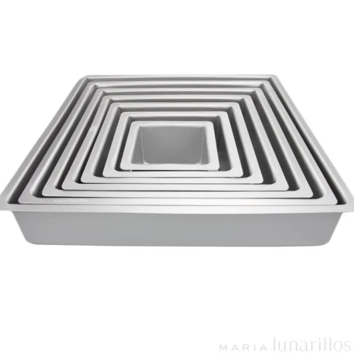 Molde de aluminio profesional cuadrado 20 x 7,5 cm - Decora