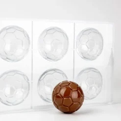 Molde de policarbonato 3 balones de fútbol de chocolate - Martellato