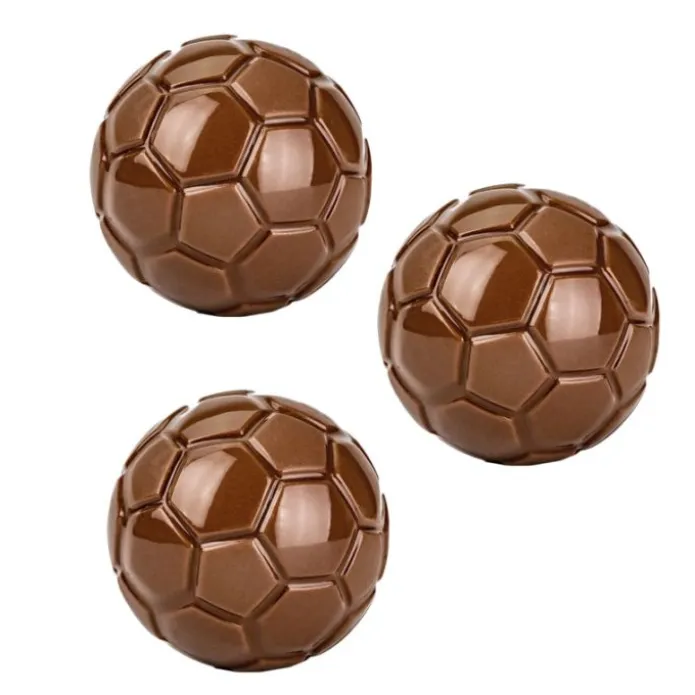 Molde de policarbonato 3 balones de fútbol de chocolate - Martellato