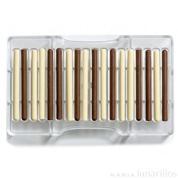 Molde de policarbonato para 18 bombones cigarros - Decora