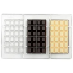 Molde de policarbonato para 3 tabletas de chocolate - Decora