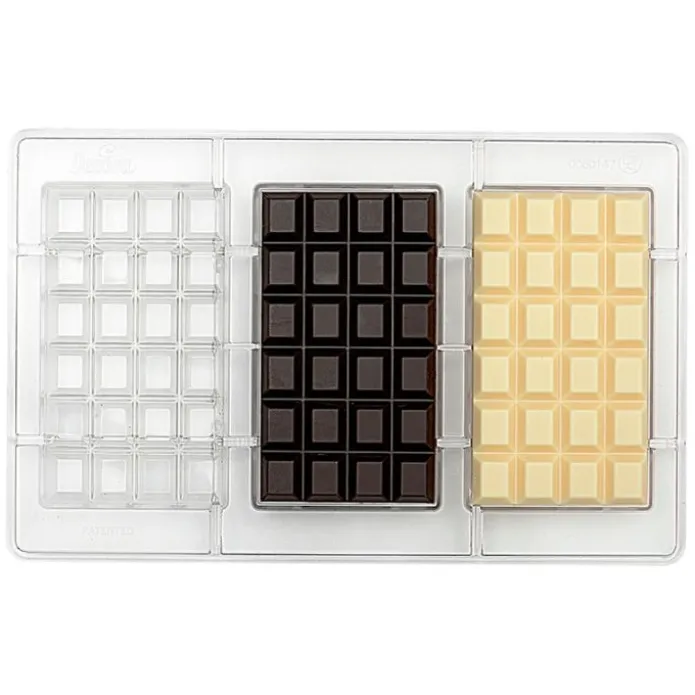 Molde de policarbonato para 3 tabletas de chocolate - Decora