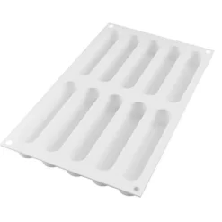 Molde de silicona Fashion Éclair con 10 cavidades, bandejas y cortador - Silikomart Professional