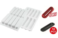 Molde de silicona Fingers con 8 cavidades, bandejas y cortador - Silikomart Professional