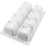 Molde de silicona Kuadro 8 cavidades - Silikomart Professional