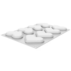 Molde de silicona Level hearts 8 cavidades con cortador - Silikomart Professional