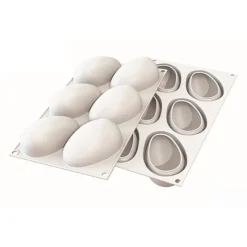 Molde de silicona Mango con 6 cavidades y cortador - Silikomart Professional