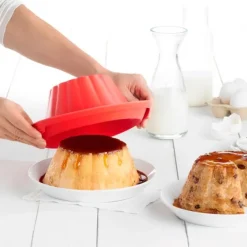 Molde de silicona para flan con plato desmontable de cerámica 18 cm - Lékué