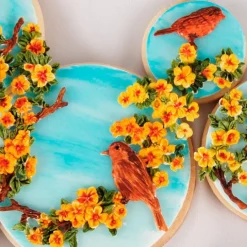 Molde de silicona para fondant Flores y pájaros - Katy Sue Designs