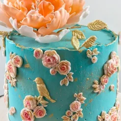 Molde de silicona para fondant Flores y pájaros - Katy Sue Designs