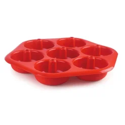 Molde de silicona rojo 7 donuts 7 cm - Ibili