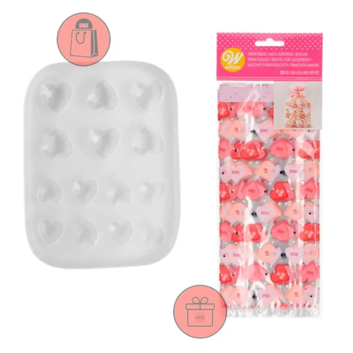 Molde fondant corazones joya - Squires Kitchen + REGALO bolsas