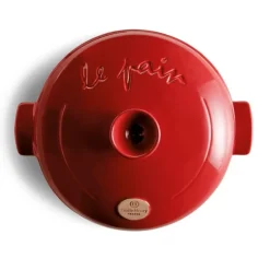 Molde horno para pan con base y tapa rojo 25 x 17 cm - Cerámica - Emile Henry