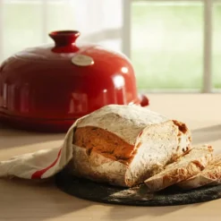 Molde horno para pan con base y tapa rojo 25 x 17 cm - Cerámica - Emile Henry