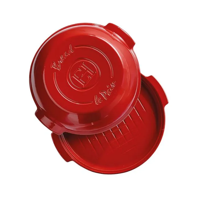 Molde horno para pan con base y tapa plana rojo 28 x 13 cm - Cerámica - Emile Henry