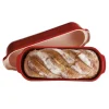 Molde horno para pan grande con base y tapa rojo 34 x 13 x 14 cm - Cerámica - Emile Henry