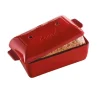 Molde horno para pan rectangular con base y tapa rojo 24 x 14,5 x 12 cm - Cerámica - Emile Henry