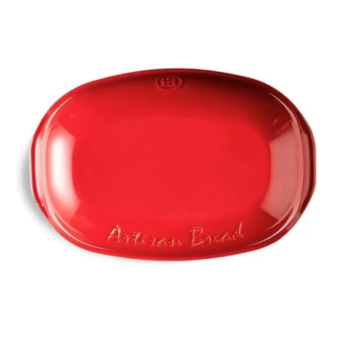 Molde horno para pan tradicional con base y tapa rojo 31 x 19,5 cm - Cerámica - Emile Henry
