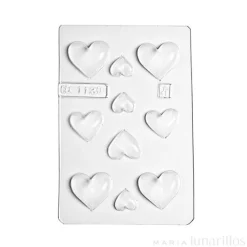 Molde para 10 bombones Corazones pequeños