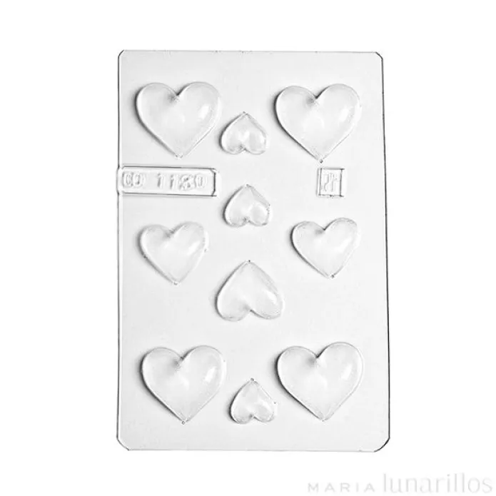Molde para 10 bombones Corazones pequeños