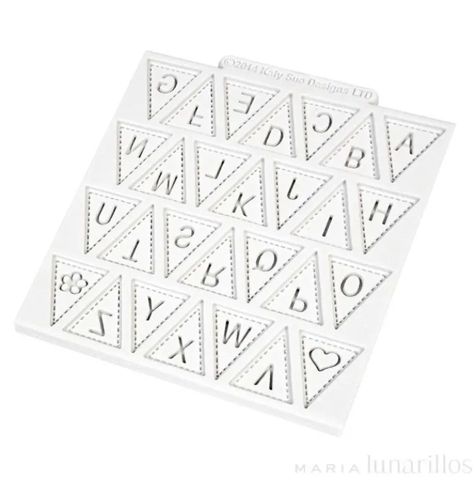 Molde para fondant Bunting Alphabet - Katy Sue Designs