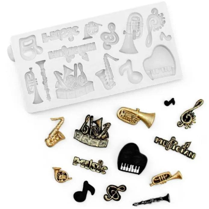 Molde para fondant instrumentos musicales - Katy Sue Designs