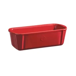 Molde para pan rectangular con borde rojo 28 x 13 x 9 cm - Cerámica - Emile Henry