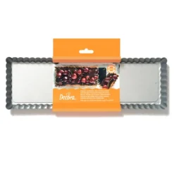Molde rectangular rizado para quiche con base extraíble 35 cm - Decora