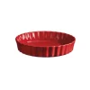 Molde redondo ondulado rojo 24 x 4,5 cm - Cerámica - Emile Henry