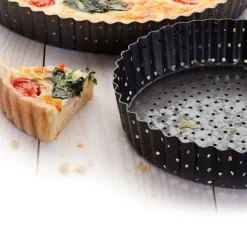 Molde redondo perforado para quiche con base extraíble Master Class 21 cm - Kitchen Craft