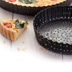 Molde redondo perforado para quiche con base extraíble Master Class 25 cm - Kitchen Craft