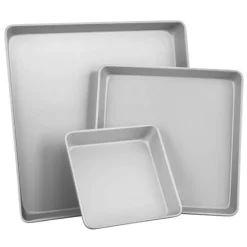 Moldes cuadrados de aluminio anodizado Performance Pans (3) - Wilton