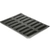 Molde silicona microperforado 16 cavidades eclairs 12,5 x 2,5 cm AirPlus - Silikomart