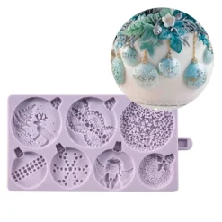 Molde silicona para fondant bolas de Navidad - Karen Davies