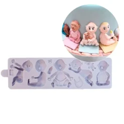 Molde silicona para fondant 5 bebés - Karen Davies