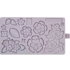 Molde silicona para fondant flores y hojas - Karen Davies
