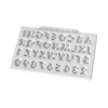 Molde silicona para fondant letras mayúsculas y números - Katy Sue Designs
