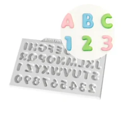 Molde silicona para fondant letras mayúsculas y números - Katy Sue Designs