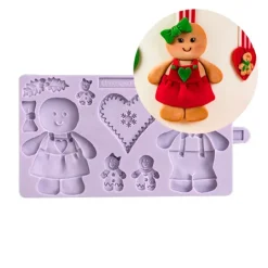 Molde silicona para fondant y galletas muñecos de jengibre - Karen Davies