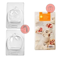Moldes para chocolate Calabaza mediana (2) + REGALO molde fantasmas