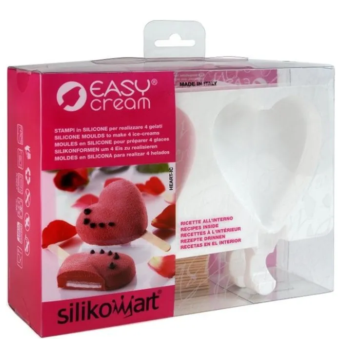 Moldes para 4 helados corazón (2) - Silikomart