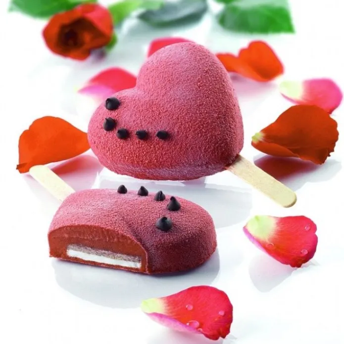 Moldes para 4 helados corazón (2) - Silikomart