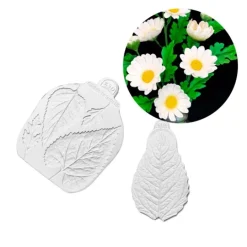 Moldes silicona para fondant hojas de girasol y margarita (2) - Katy Sue Designs