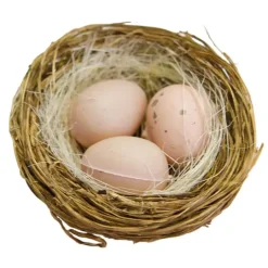 Nido con huevos de colores 6 cm