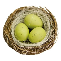 Nido con huevos de colores 6 cm
